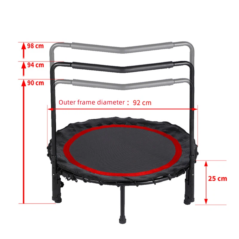 mini foldable trampoline with handrail